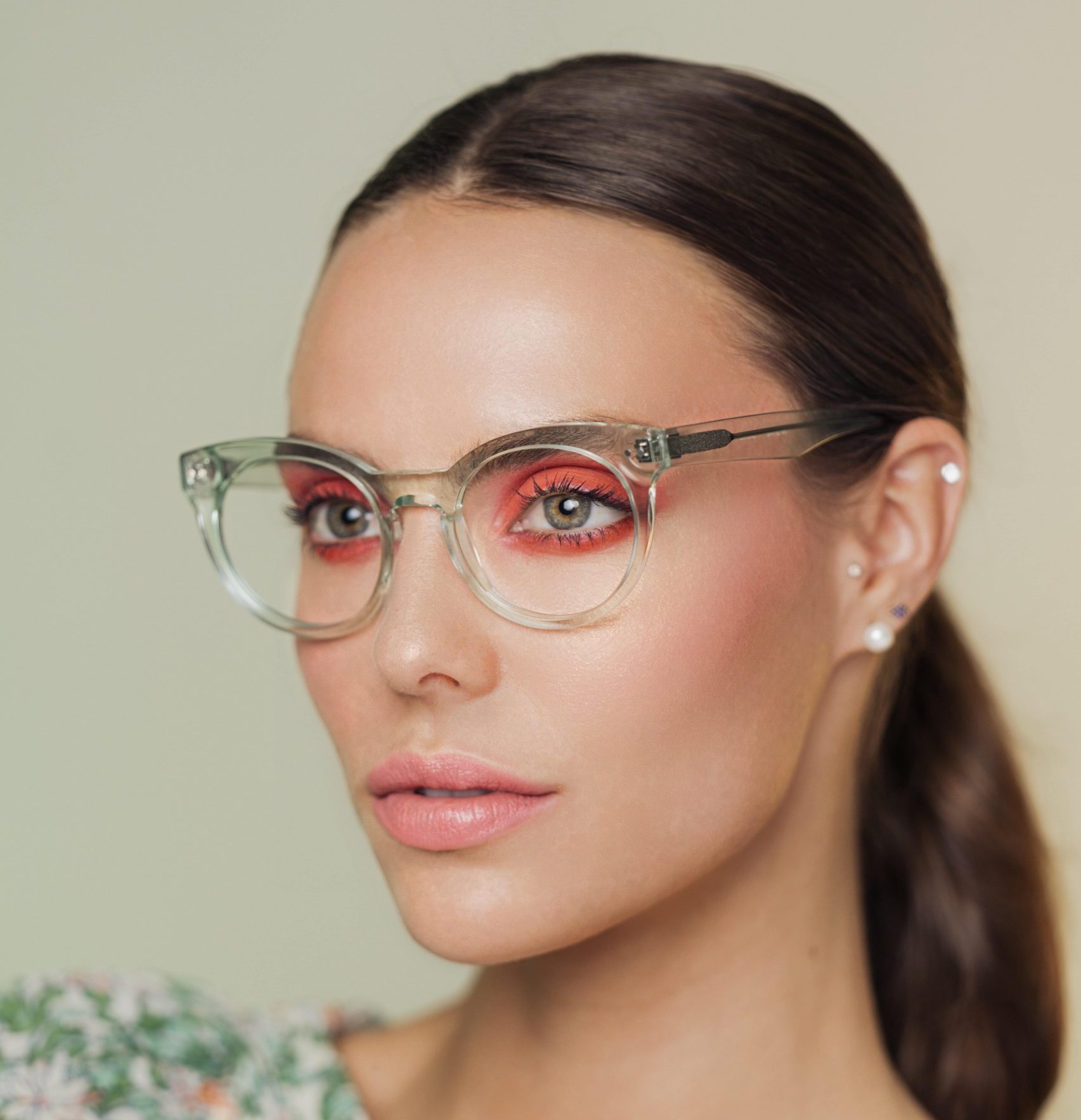 Woman wearing Rachel Roy eyeglasses