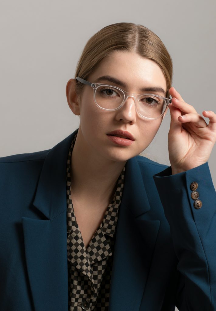 woman wearing premium eyewear